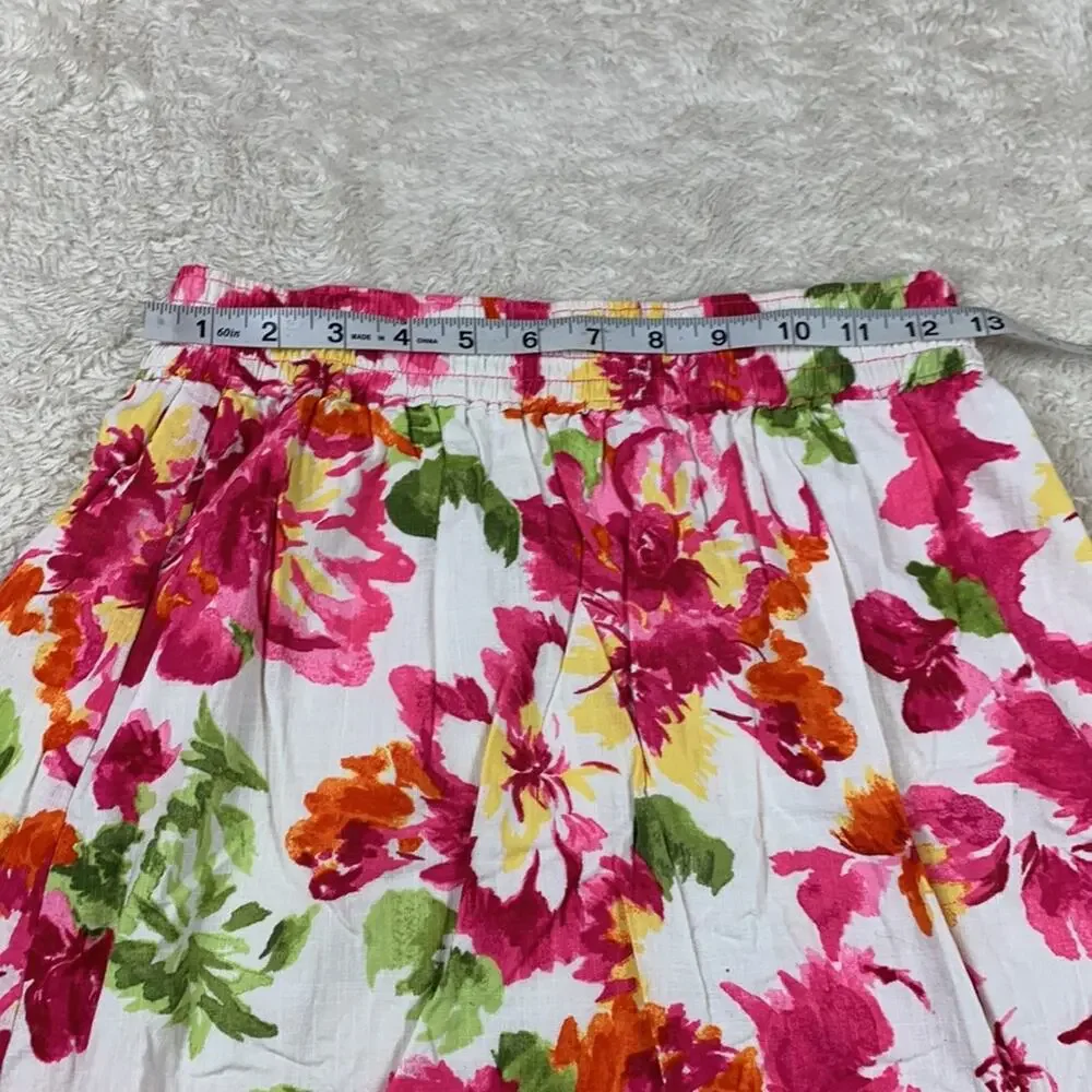 Hollsiter‎ floral print cotton mini skirt, med
